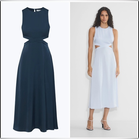 Aritzia Dresses & Skirts - Aritzia Babaton Cella Satin Cutout Dress Satin fit-and-flare maxi dress MED NWT